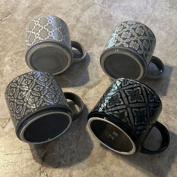 Gray Patterned Mugs - Picture 1 of 6